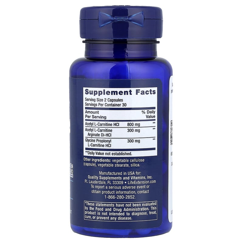 Life Extension, Optimized Carnitine, 60 Capsules