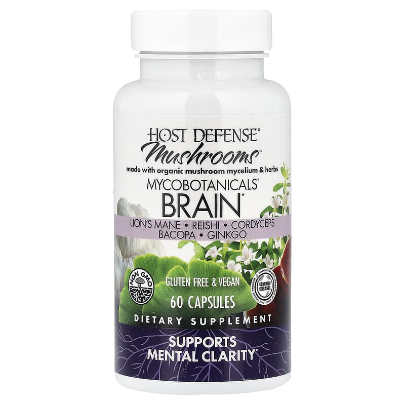Host Defense, Mushrooms™, MycoBotanicals®, Brain, 60 Capsules