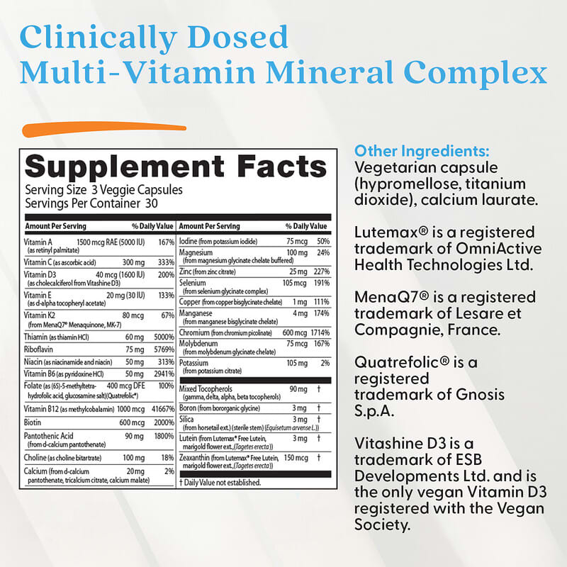 Doctor's Best, Multi-Vitamin Mineral Complex, 90 Veg Capsules
