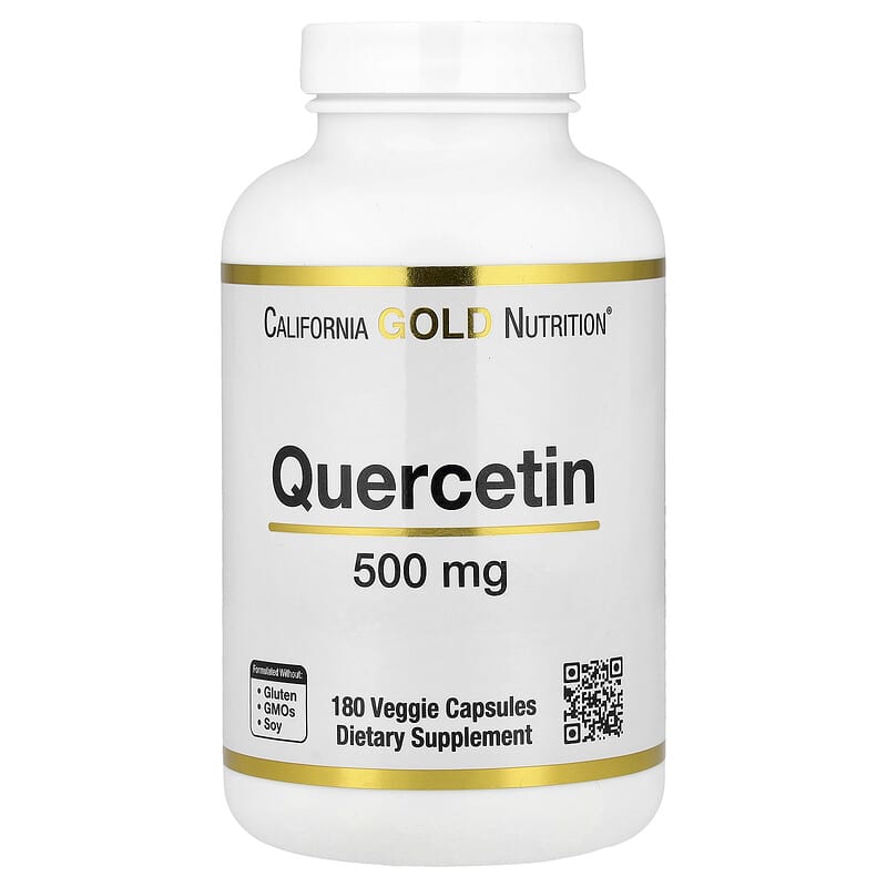 California Gold Nutrition, Quercetin, 500 mg, 180 Veggie Capsules