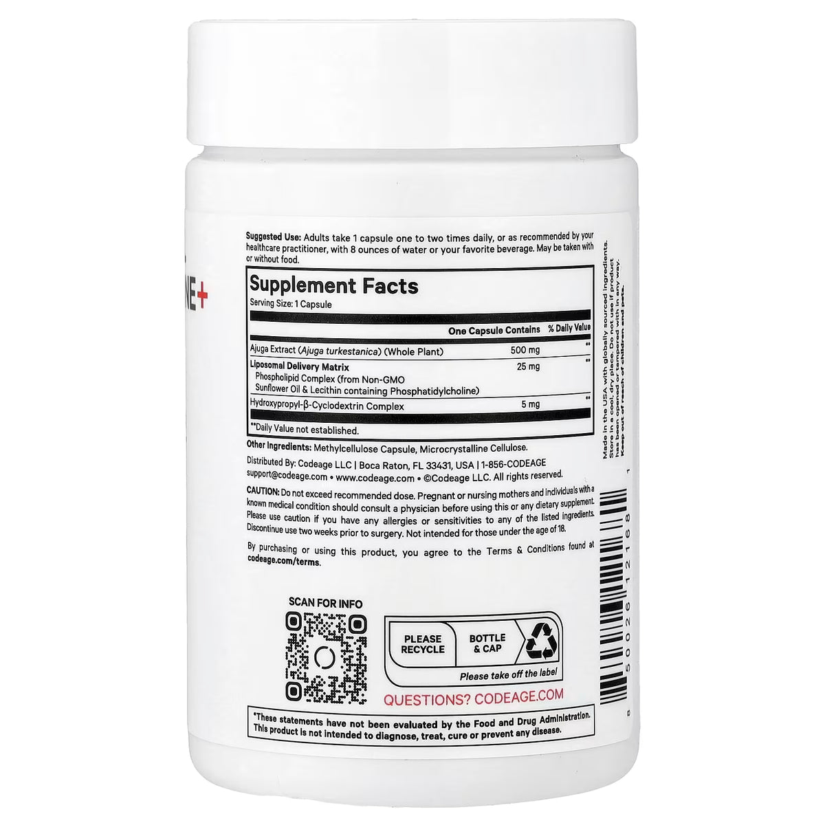 Codeage, Liposomal Turkesterone+ Sport, 120 Vegetable Capsules