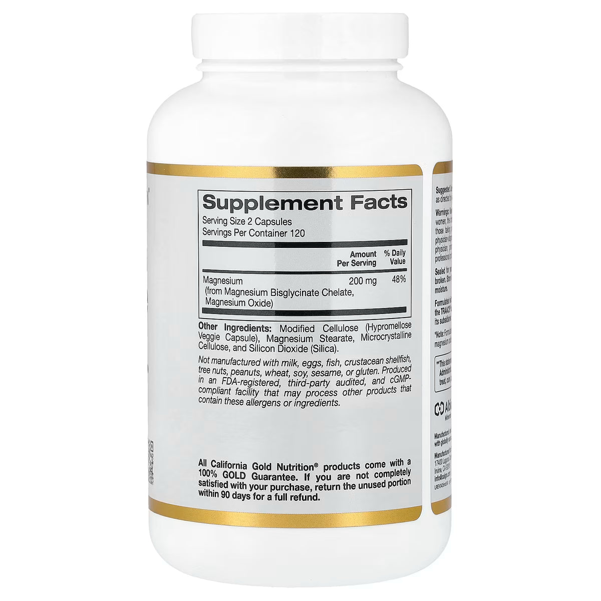California Gold Nutrition, Magnesium Bisglycinate Chelate, Albion TRAACS®, 240 Veggie Capsules (100 mg per Capsule)