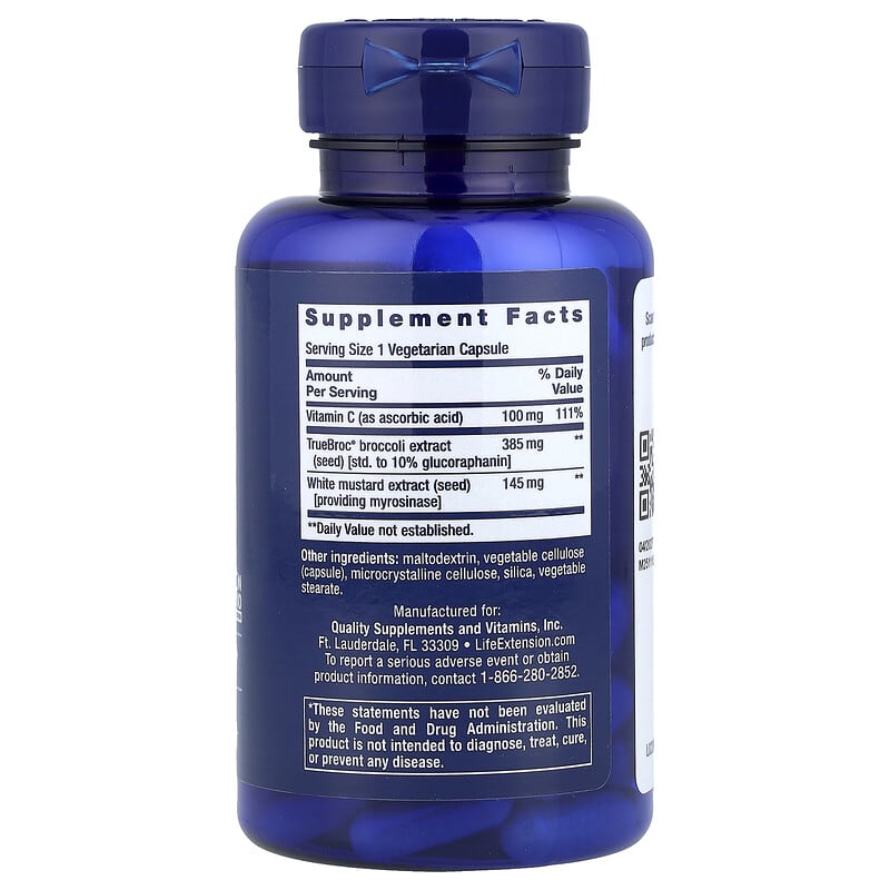 Life Extension, Optimised Broccoli and Myrosinase, 30 Vegetarian Capsules