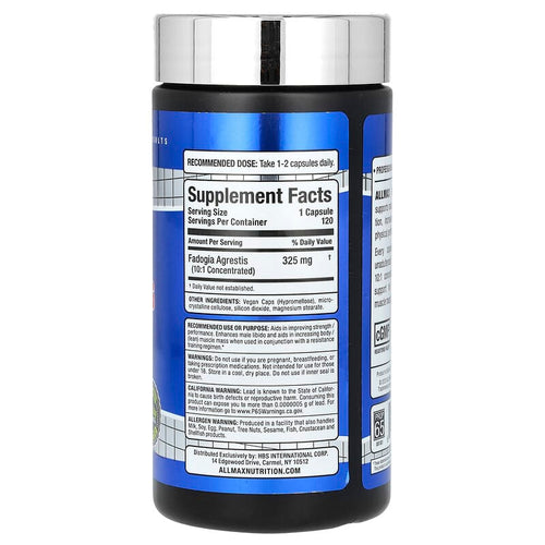 ALLMAX, Essentials, Fadogia Agrestis, 325 mg, 120 Capsules