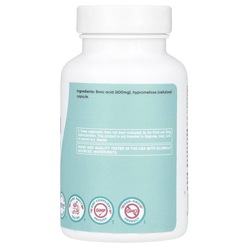 Nutricost, Women, Boric Acid, Vaginal Suppository, 600 mg, 60 Capsules