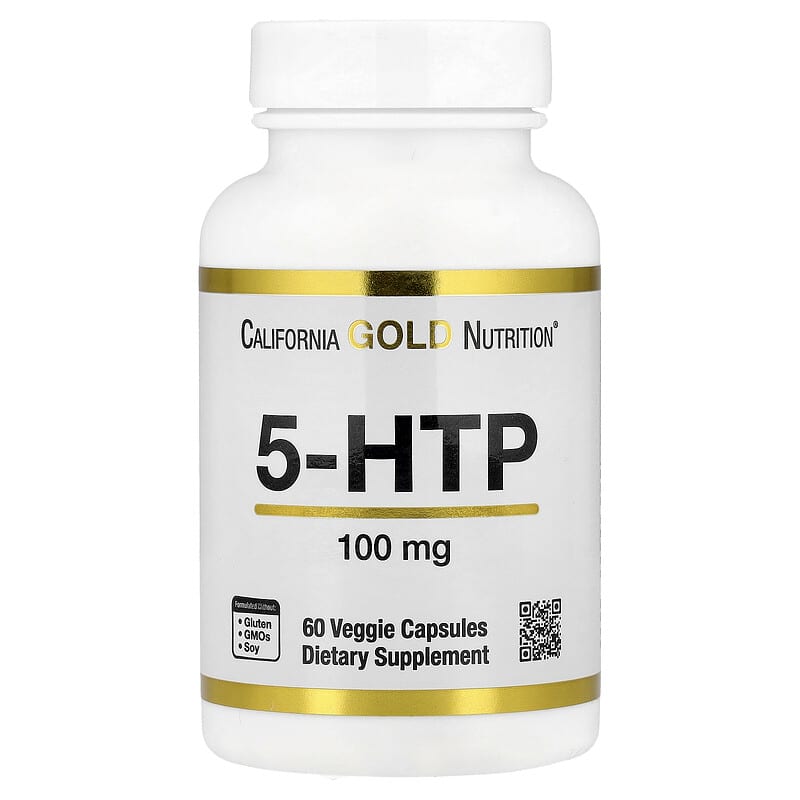 California Gold Nutrition, 5-HTP, 100 mg, 60 Veggie Capsules