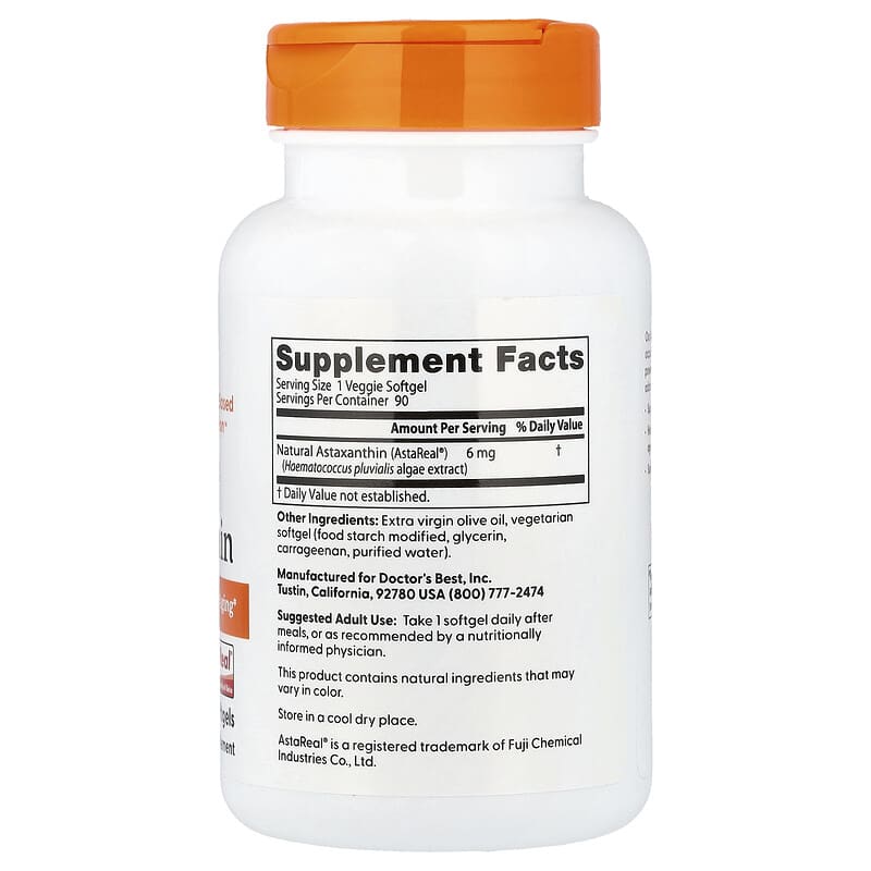 Doctor's Best, Astaxanthin, 6 mg, 90 Veggie Softgels
