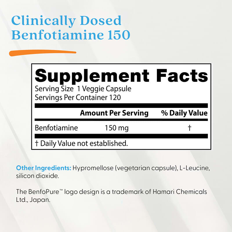 Doctor's Best, Benfotiamine 150, 150 mg, 120 Veggie Caps