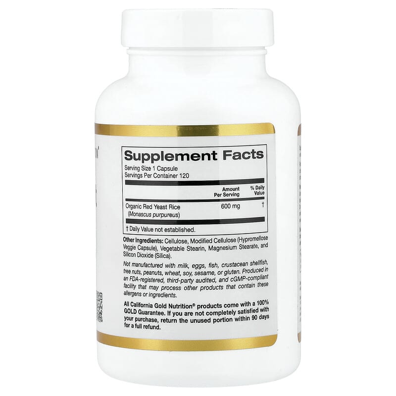 California Gold Nutrition, Red Yeast Rice, 600 mg, 120 Veggie Capsules