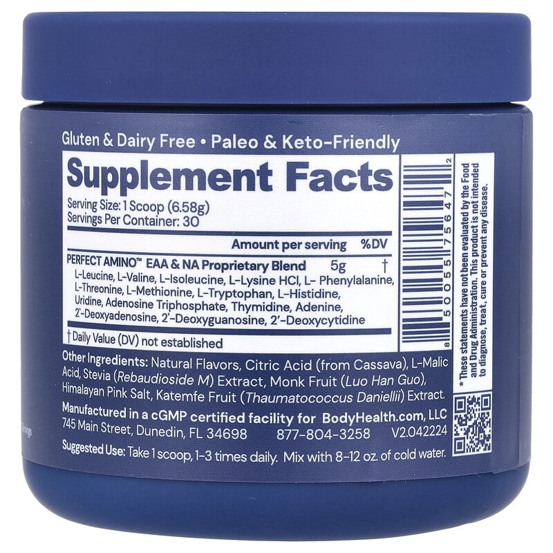 BodyHealth, Perfect Amino, Mixed Berry, 6.96 oz (197.4 g)