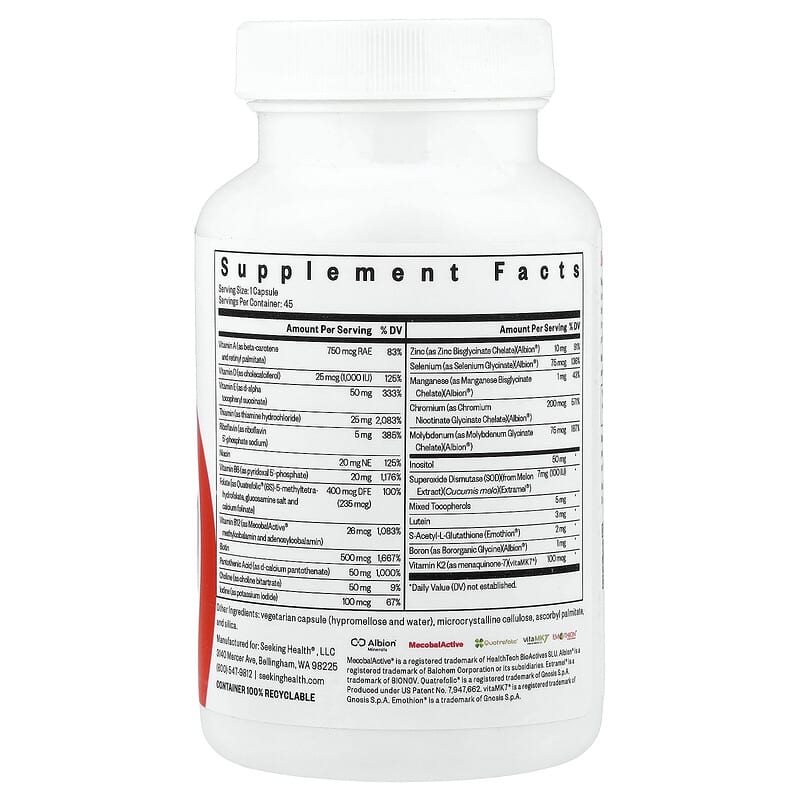 Seeking Health, Multivitamin One, 45 Capsules