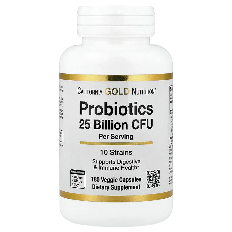 California Gold Nutrition, Probiotics with Lactobacillus acidophilus, 25 Billion CFU, 180 Veggie Capsules