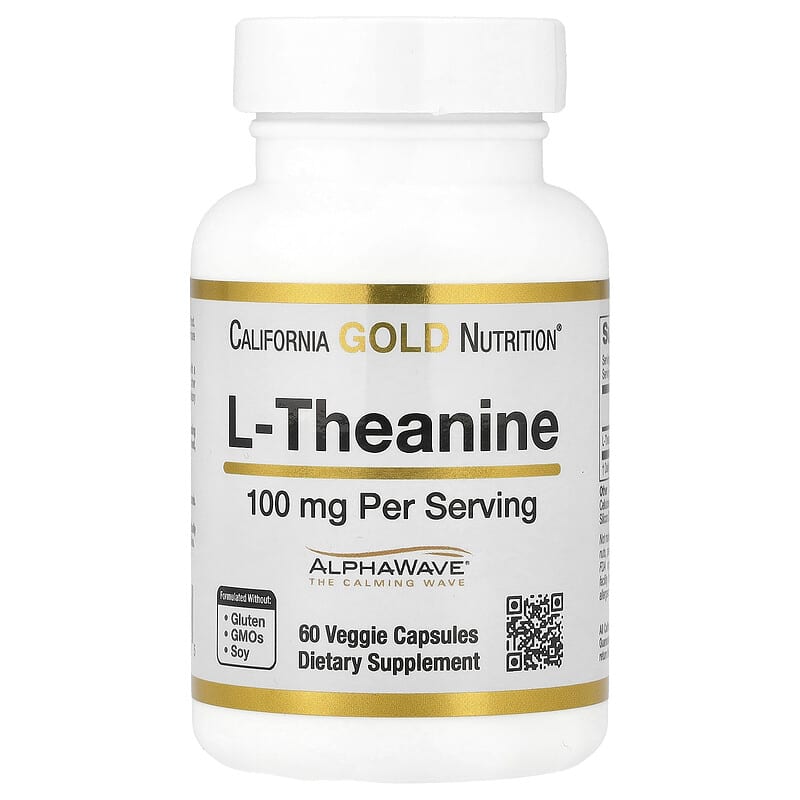 California Gold Nutrition, L-Theanine,  100 mg, 60 Veg Capsules