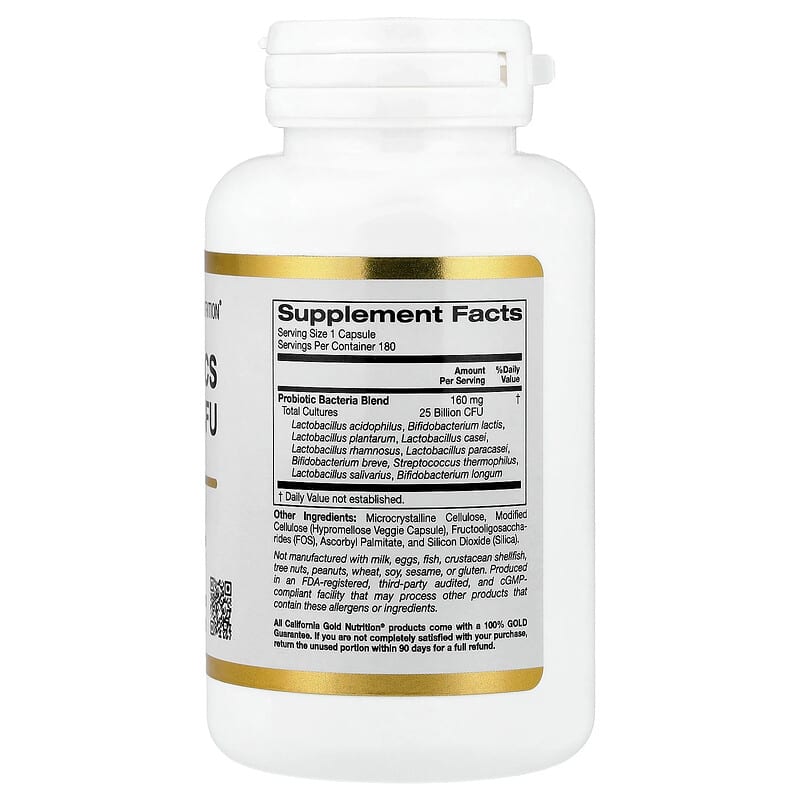 California Gold Nutrition, Probiotics with Lactobacillus acidophilus, 25 Billion CFU, 180 Veggie Capsules