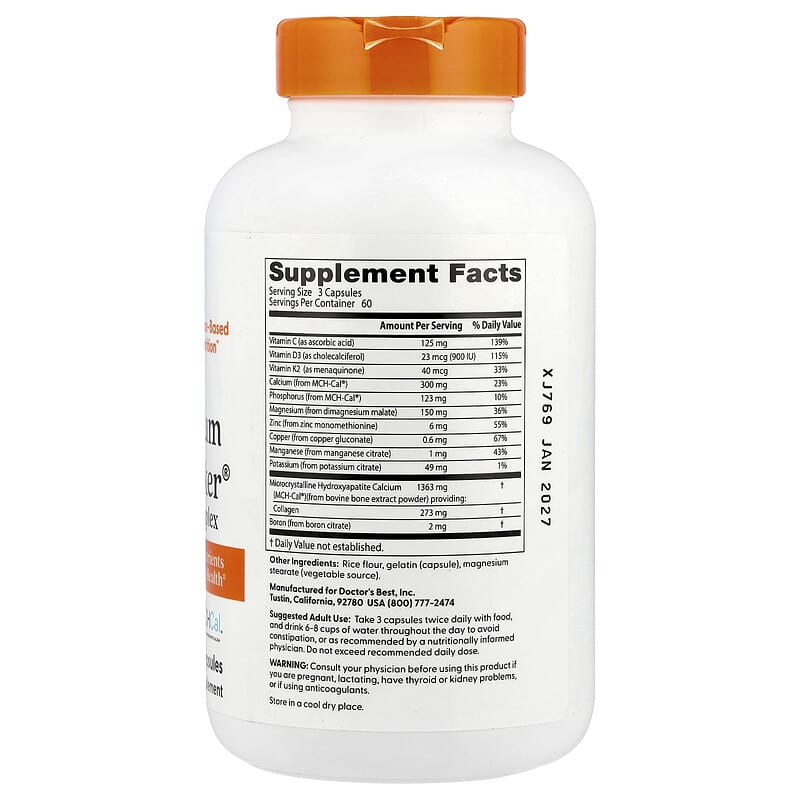Doctor's Best, Calcium Bone Maker Complex, 180 Capsules
