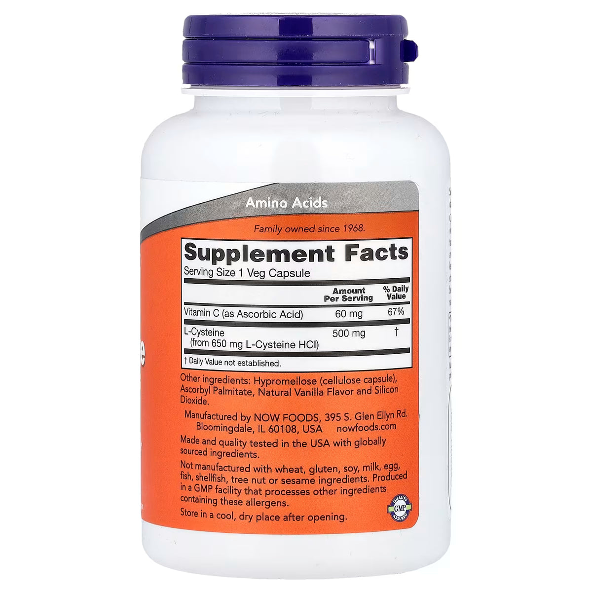 NOW Foods, L-Cysteine, 90 Veg Capsules
