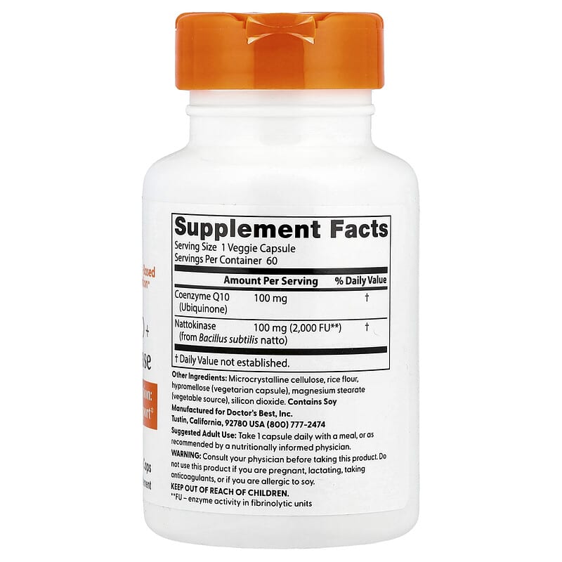 Doctor's Best, CoQ10 + Nattokinase, 60 Veg Caps