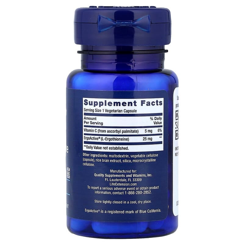 Life Extension, Mega L-Ergothioneine, 30 Vegetarian Capsules