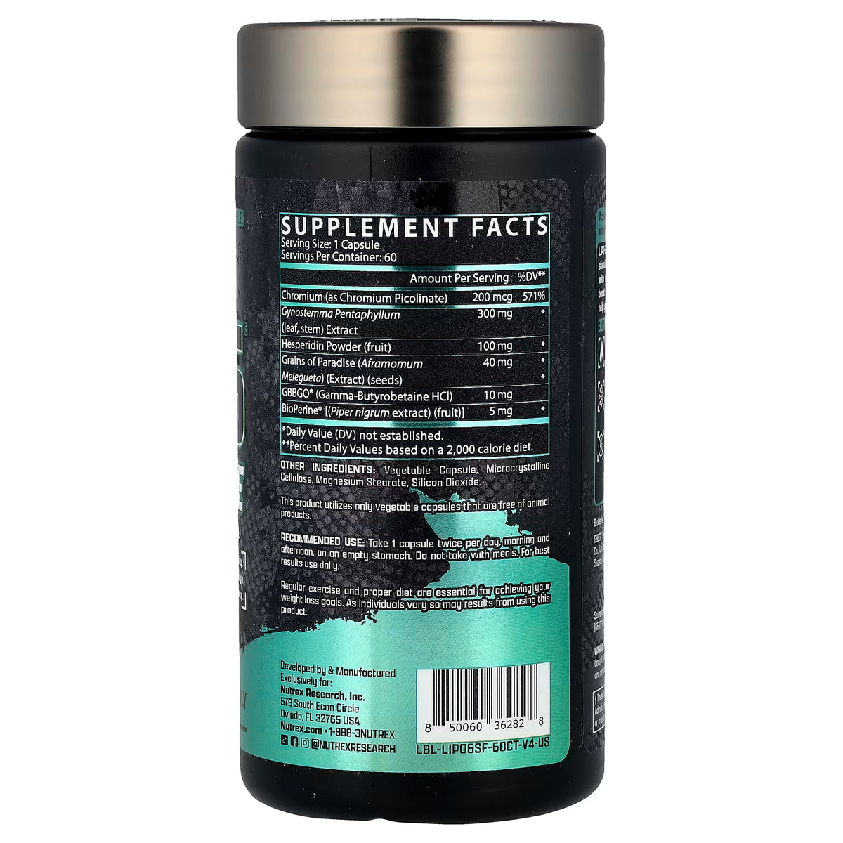Nutrex Research, Lipo6®, Stim Free, 60 Caps