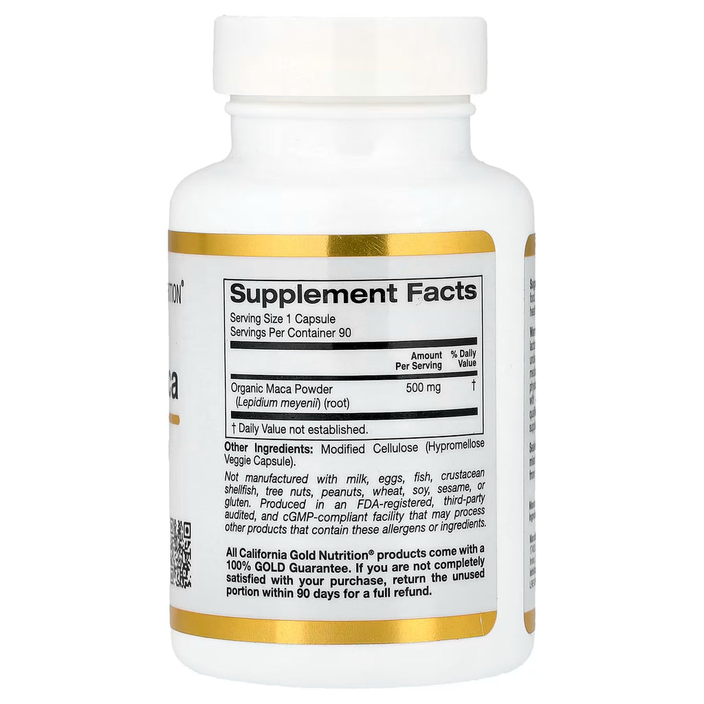 California Gold Nutrition, Peruvian Maca, 500 mg, 90 Veggie Capsules