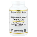 California Gold Nutrition, Multivitamin and Mineral with Methyl B12, Vitamin C, L-MethylFolate and Bio-Quercetin, Two-A-Day, 180 Veggie Capsules