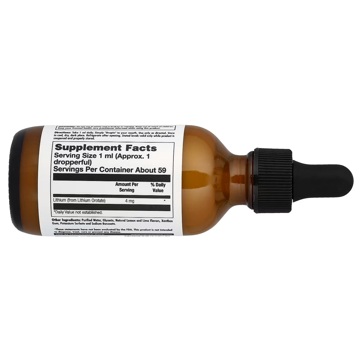 KAL, Lithium Orotate Drops, Lemon Lime, 2 fl oz (59 ml)