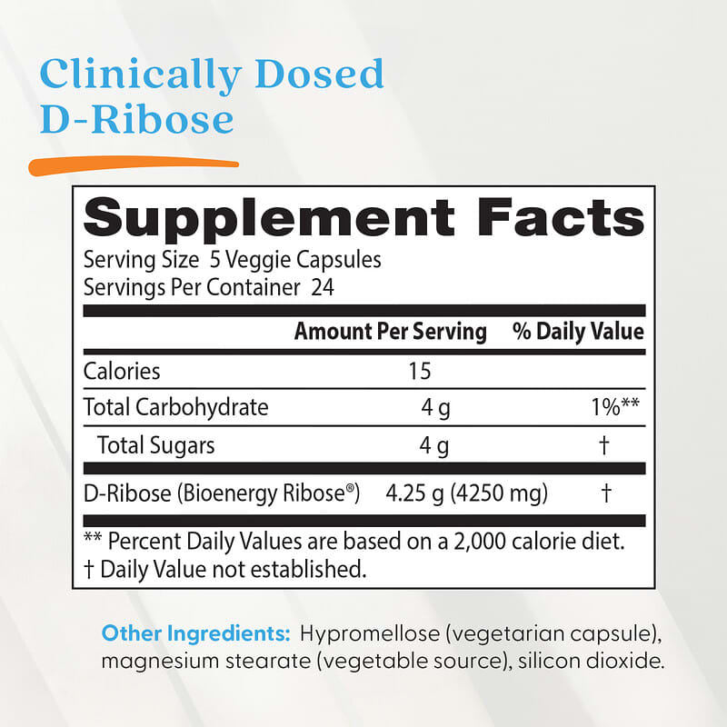 Doctor's Best, D-Ribose , 120 Veggie Caps (850 mg per Cap)