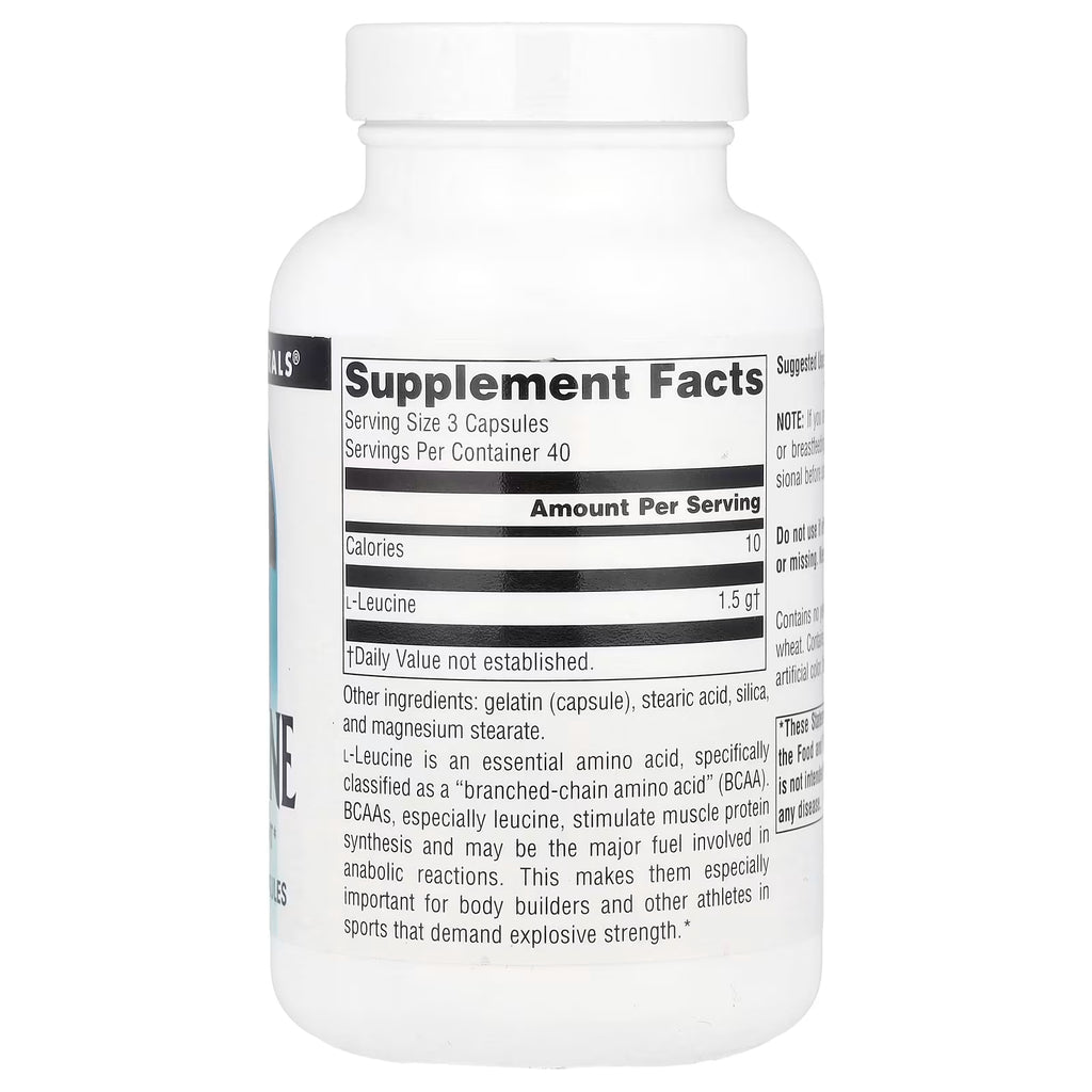 Source Naturals, Free-Form L-Leucine, 500 mg , 120 Capsules