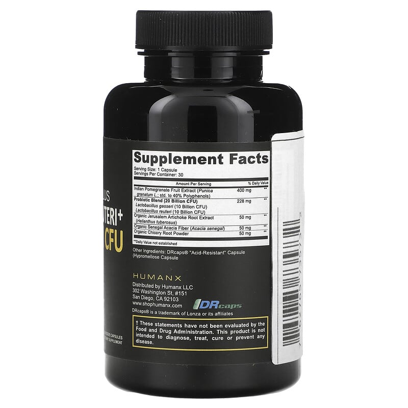 Humanx, Lactobacillus Gasseri & Reuteri+, 20 Billion CFU, 30 Veg Capsules