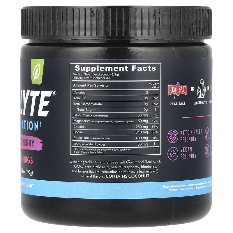 Redmond, Re-Lyte® Hydration, Mixed Berry, 6.7 oz (190 g)