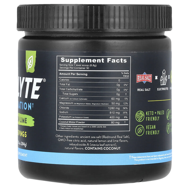 Redmond, Re-Lyte® Hydration, Lemon Lime, 7.2 oz (204 g)