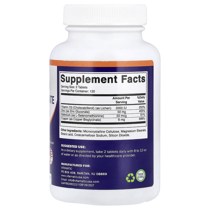 Vitamatic, Copper Bisglycinate, 240 Tablets