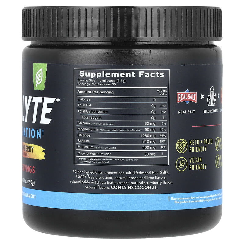 Redmond, Re-Lyte® Hydration, Strawberry Lemonade, 6.7 oz (190 g)