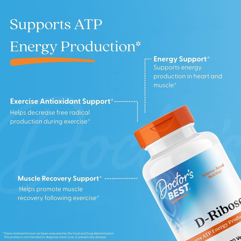 Doctor's Best, D-Ribose , 120 Veggie Caps (850 mg per Cap)