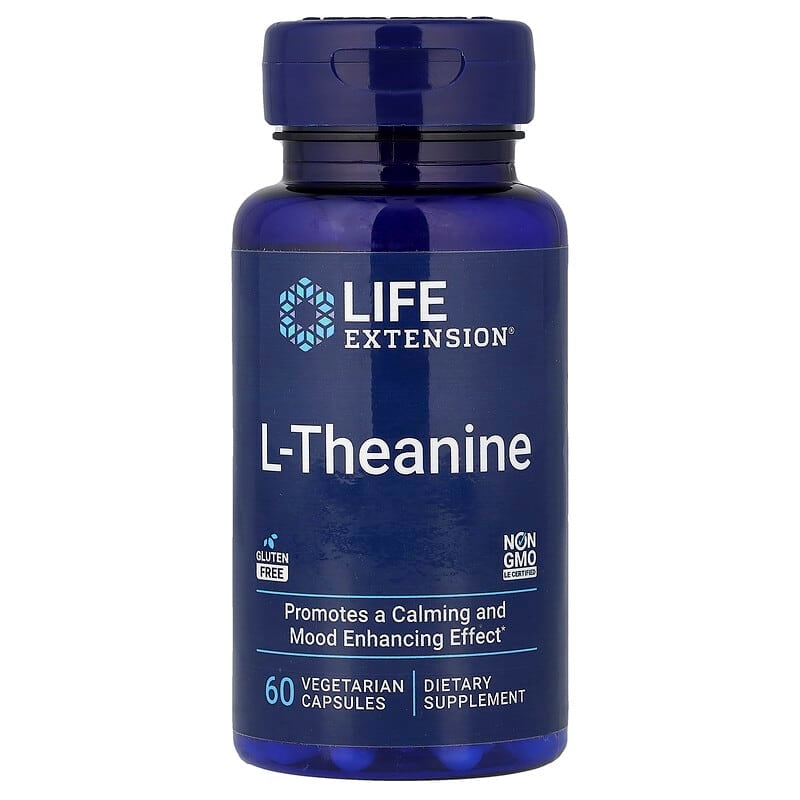 Life Extension, L-Theanine, 60 Vegetarian Capsules (100 mg per Capsule)