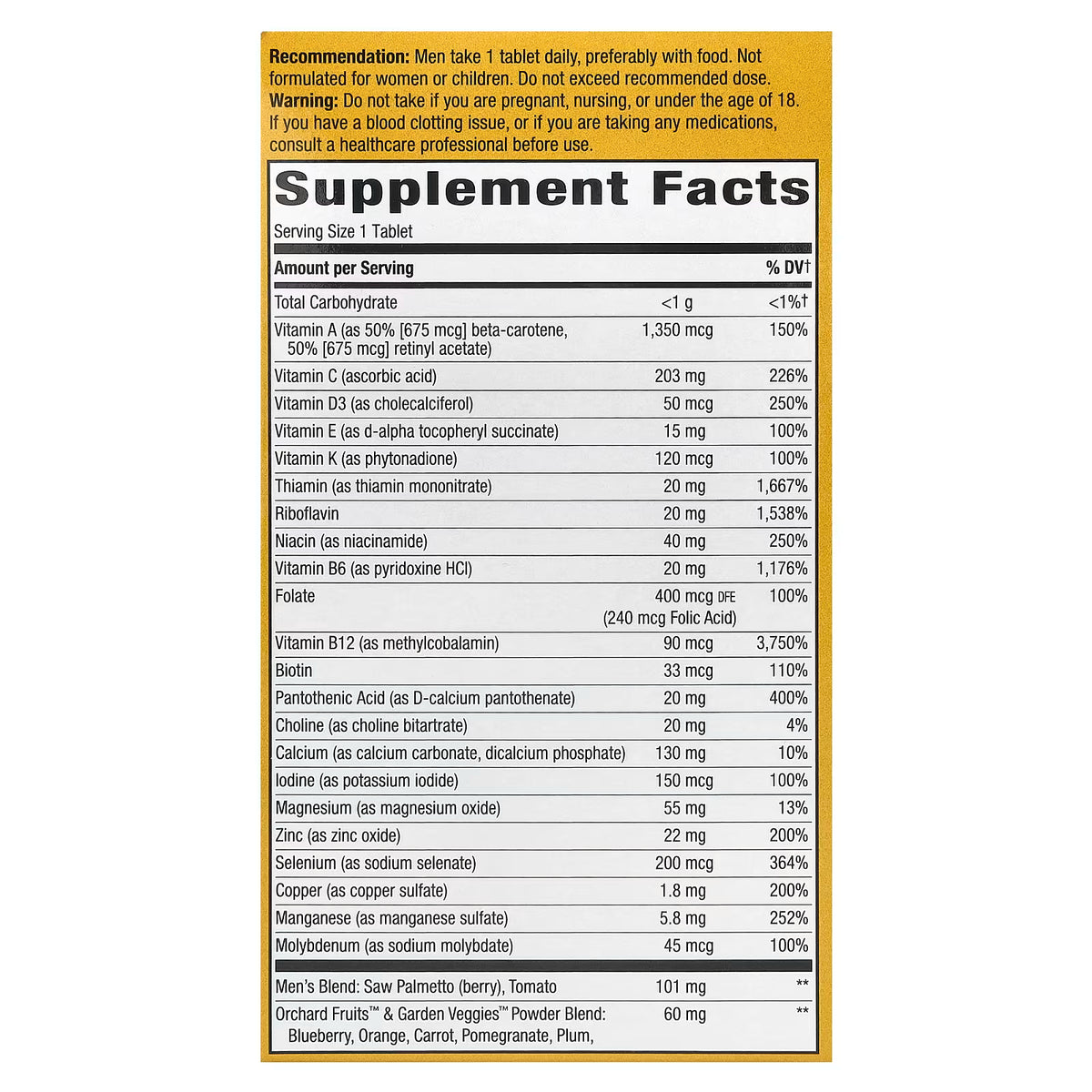 Nature's Way, Alive!® Men's 50+ Ultra Multivitamin, 60 Tablets