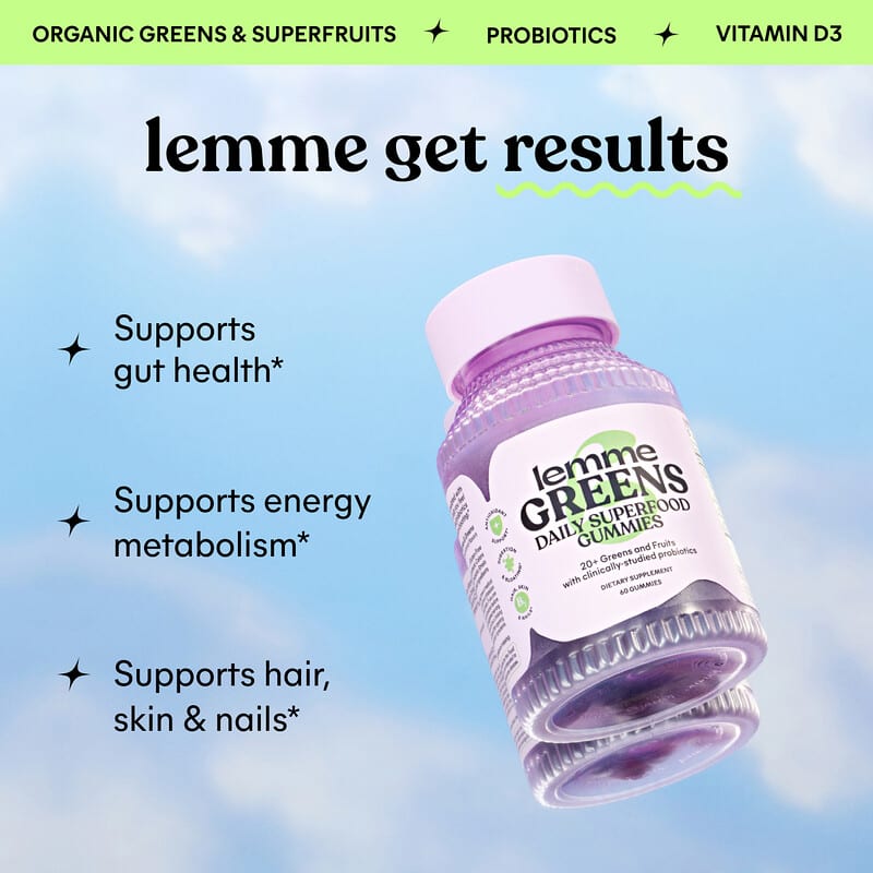 Lemme, Greens, Daily Superfood Gummies, Berries & Greens, 60 Gummies