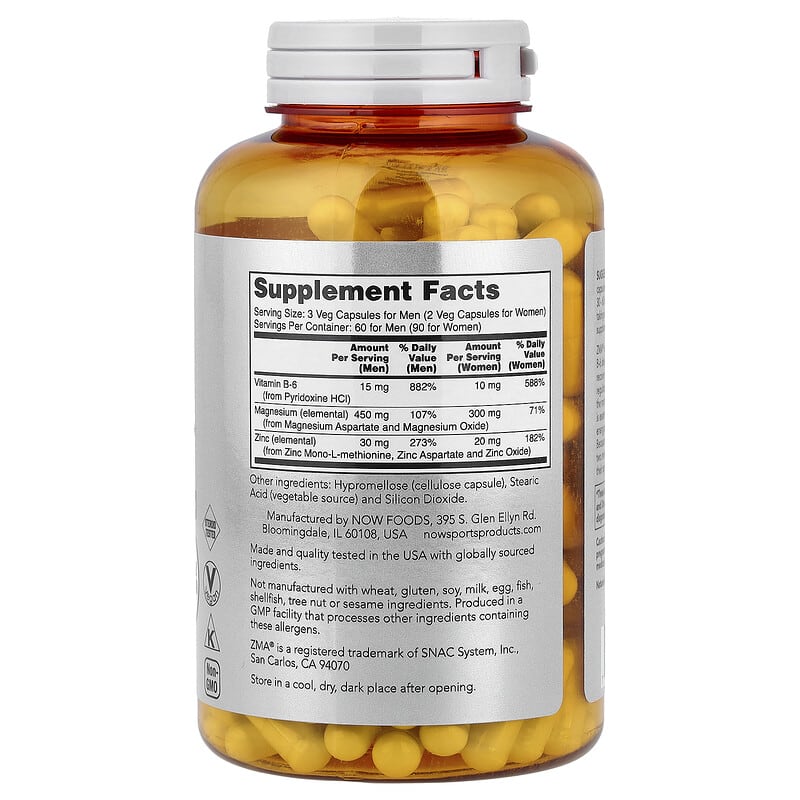 NOW Foods, Sports, ZMA®, 180 Veg Capsules