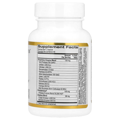 California Gold Nutrition, Digestive Enzymes with Proprietary Enzyme Blend, ProHydrolase® and Amylase Blend, 90 Veggie Capsules