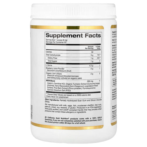 California Gold Nutritin  Organic Lion's Mane, 1.12 lb (510 g)