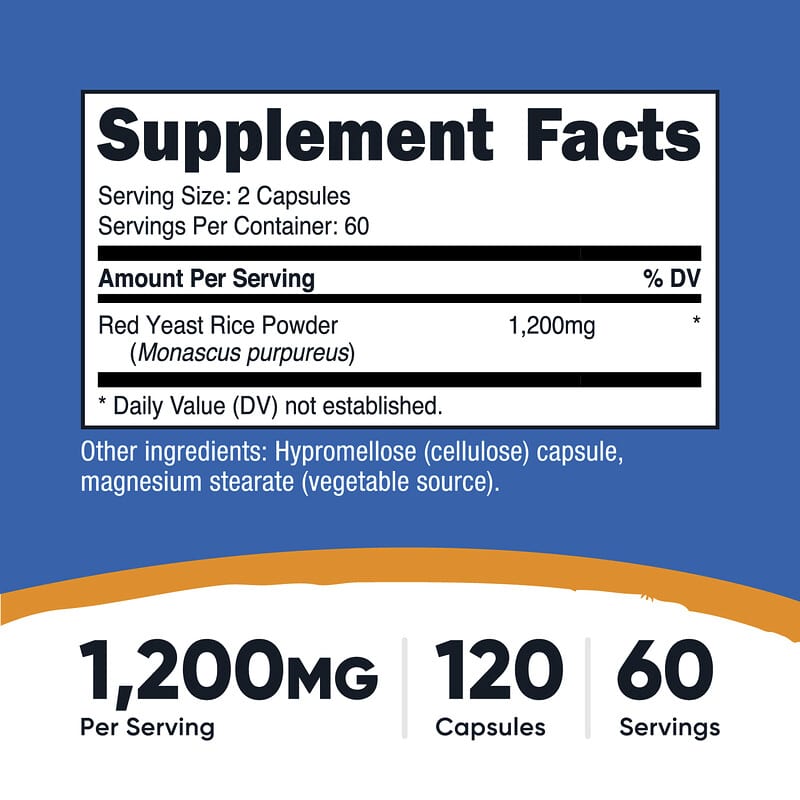 Nutricost, Red Yeast Rice, 120 Capsules (600 mg per Capsule)