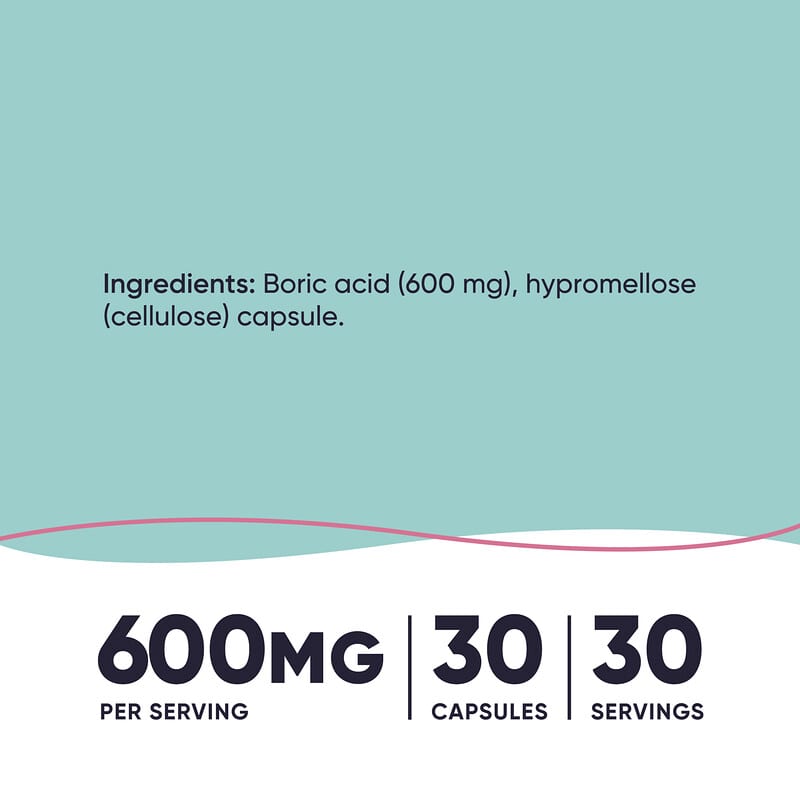 Nutricost, Women, Boric Acid, Vaginal Suppository, 600 mg, 30 capsules