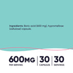 Nutricost, Women, Boric Acid, Vaginal Suppository, 600 mg, 30 capsules