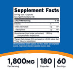 Nutricost, Glucomannan Konjac Root Extract, 180 Capsules (600 mg per Capsule)
