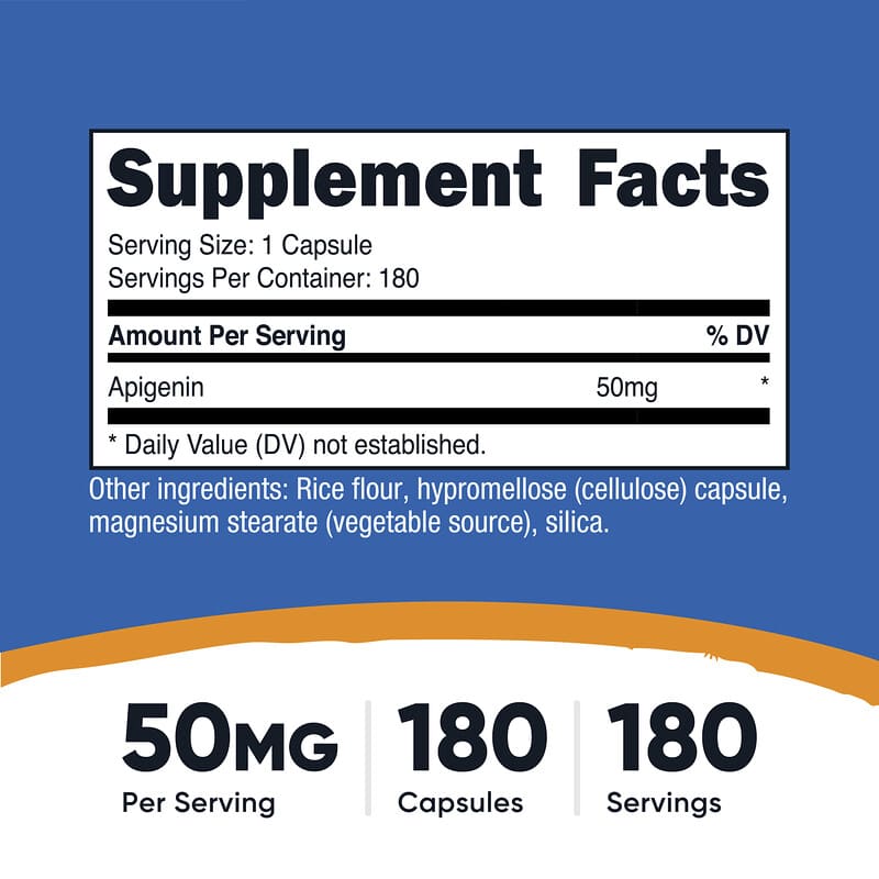 Nutricost, Apigenin, 50 mg, 180 capsules