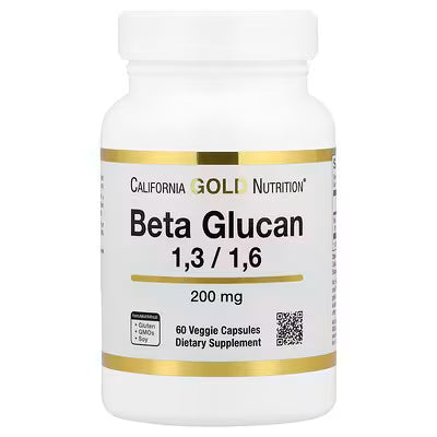 California Gold Nutrition, Beta Glucan 1-3, 1-6, 200 mg, 60 Veggie Capsules