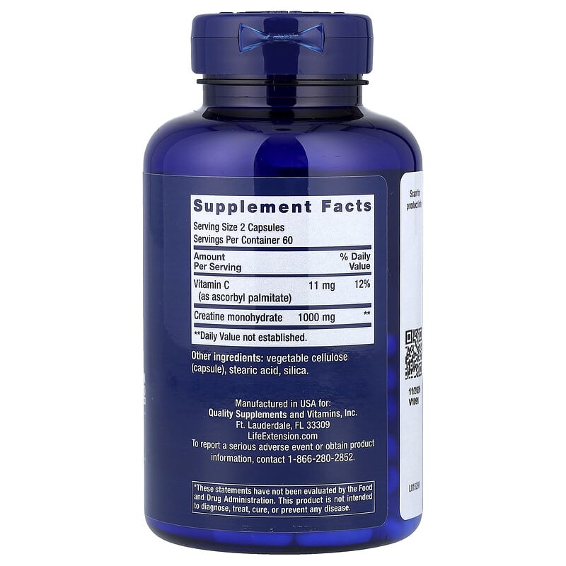 Life Extension, Creatine Capsules, 120 Capsules
