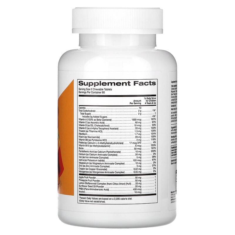 California Gold Nutrition, Chewable Multi-Vitamin with Vitamin A, Vitamin C, Vitamin E , 180 Vegetarian Tablets