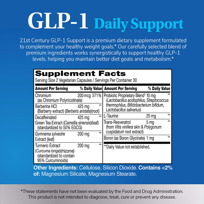 21st Century, GLP-1, 60 vegetarian capsules