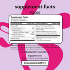 Lemme, Focus, Concentration Gummies, strawberry, 50 gummies